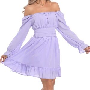 EXLURA Women's Dress Purple XL